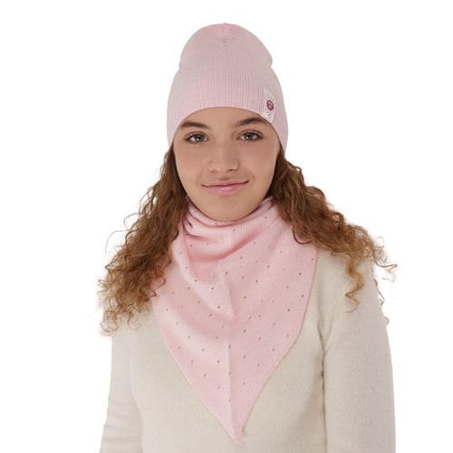 Meisjes herfst/lente set muts en buissjaal, roze, Blanche