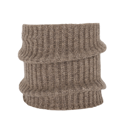 Heren winter buissjaal, donker beige, met merinowol, Best