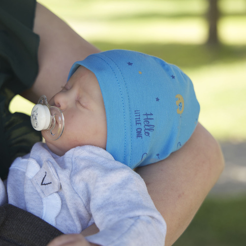 Jongens herfst/lente muts, kremowa, z nadrukiem, Afil