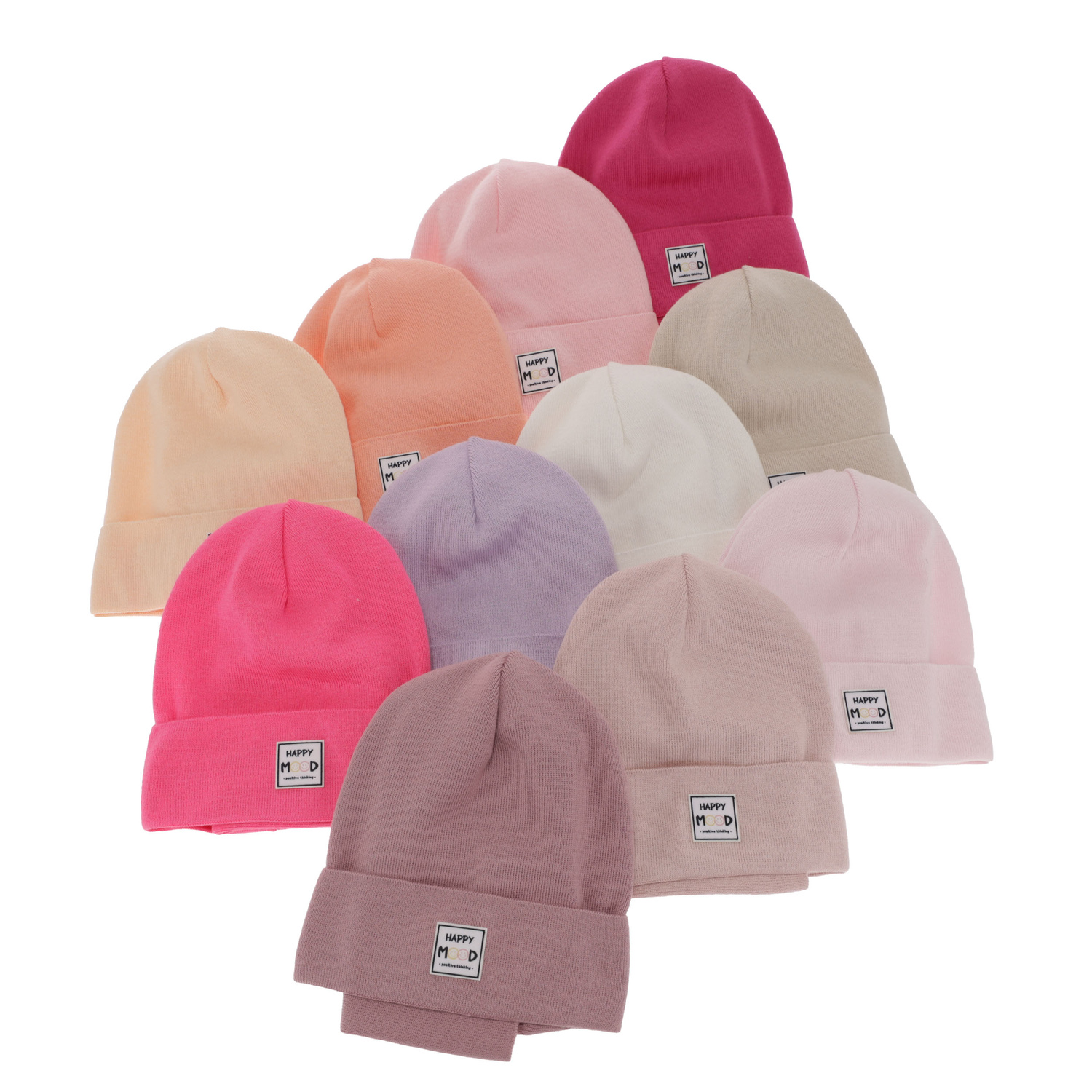 Meisjes herfst/lente set muts en buissjaal, puuvillalla, roze, Mersila