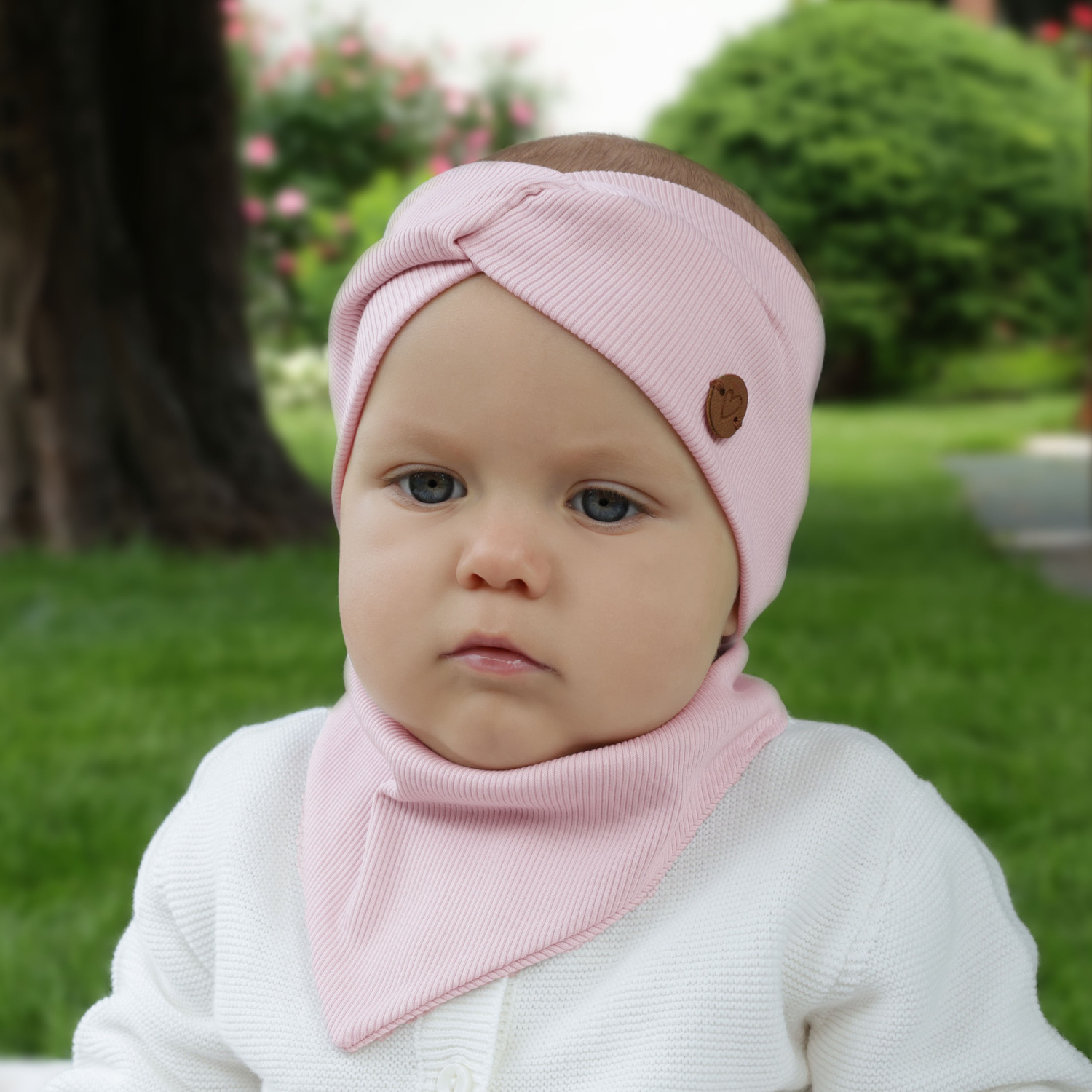 Meisjes herfst/lente hoofdband, beige, katoenen, Kasjana