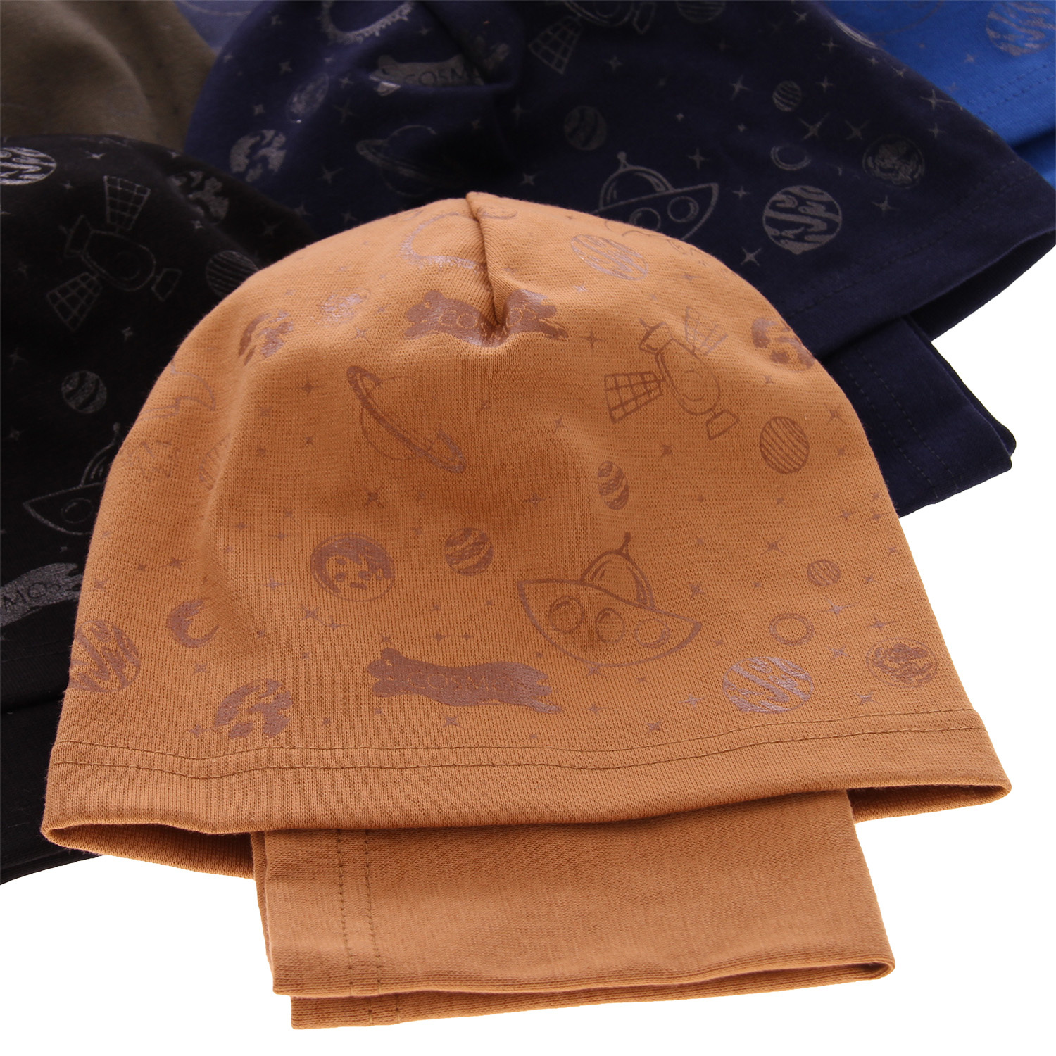 Jongens herfst/lente set muts en buissjaal, blauw, katoenen, Kosmos