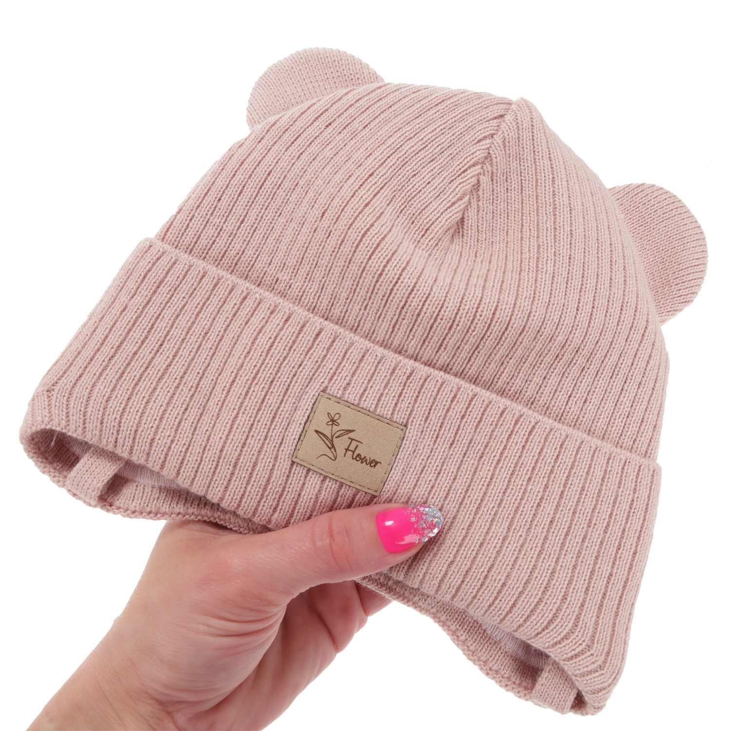 Tyttöjen syys/kevät pipo, beige, nauhoilla, Djona