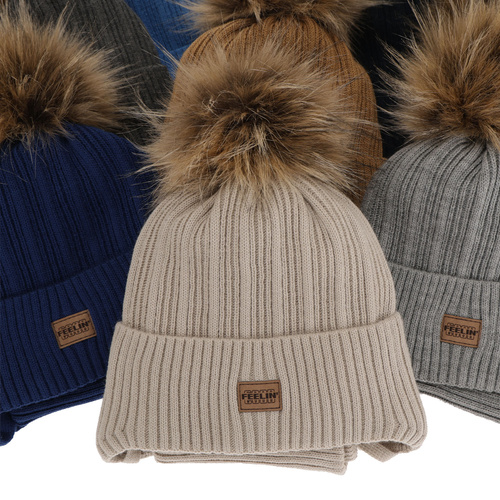 Jongens winter set, zwart, met garen pompon, Eger