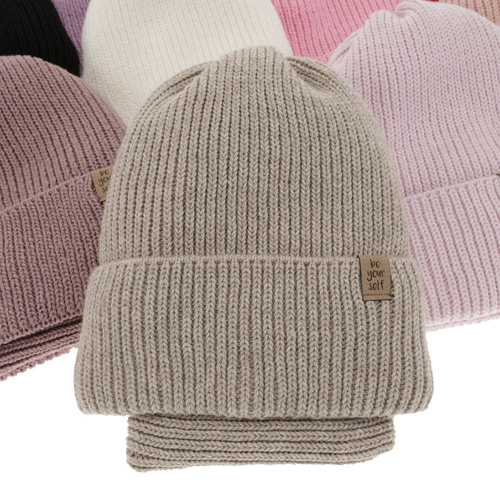 Meisjes winter set muts en buissjaal, roze, Edera