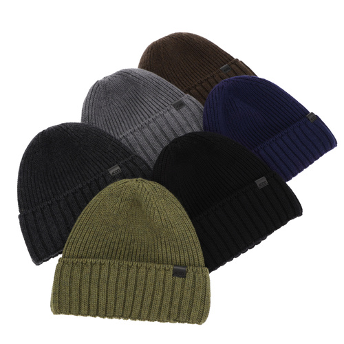 Heren wintermuts, groen, 100% Merino Wol, zonder naden, Bruner