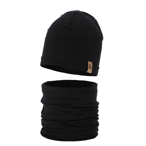Jongens herfst/lente set muts en buissjaal, zwart, Griffin