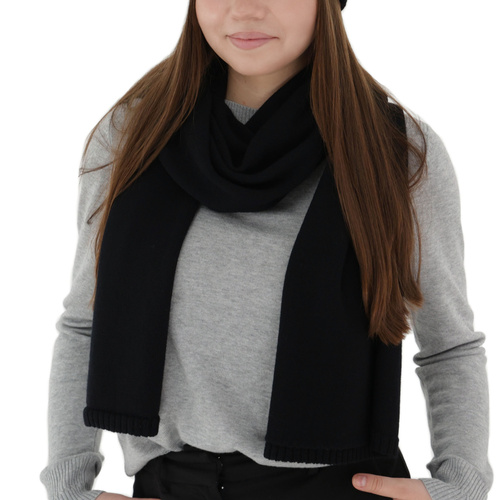 Naisten talvihuivi, musta, 100% merinovilla, Elonia