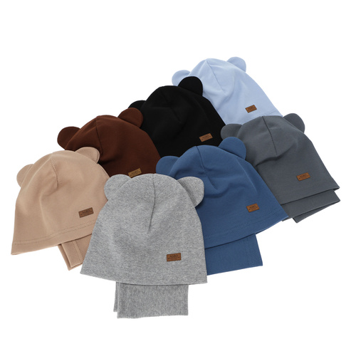 Jongens herfst/lente set muts en buissjaal, zwart, Gregory