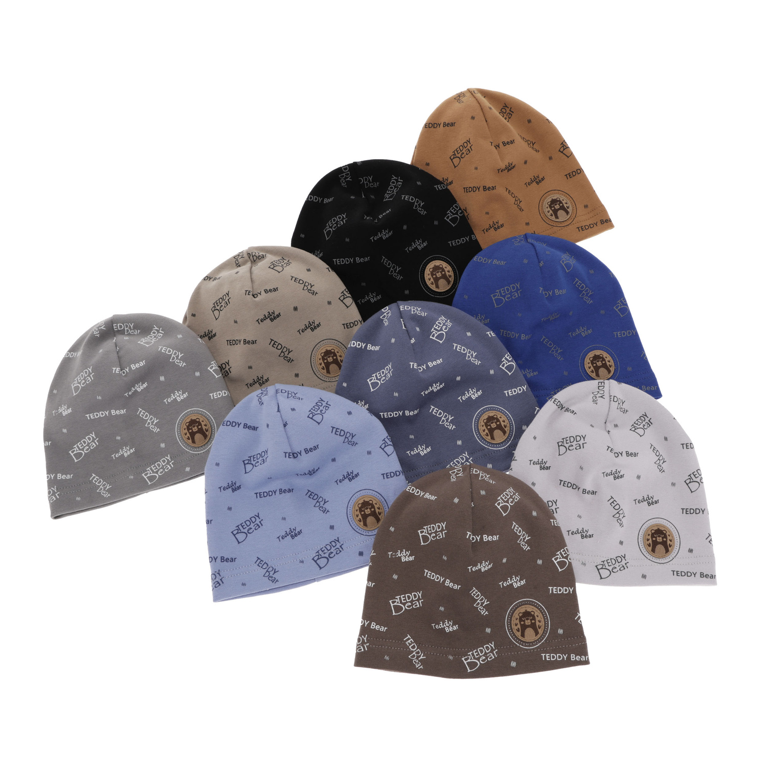 Jongens herfst/lente baret, blauw, met patch, met opdruk, Tedi