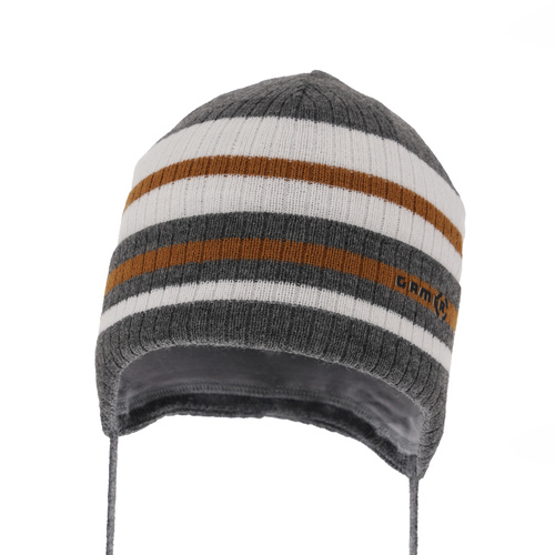 Jongens herfst/lente muts, tummanharmaa, met bindkoorden, Oleander