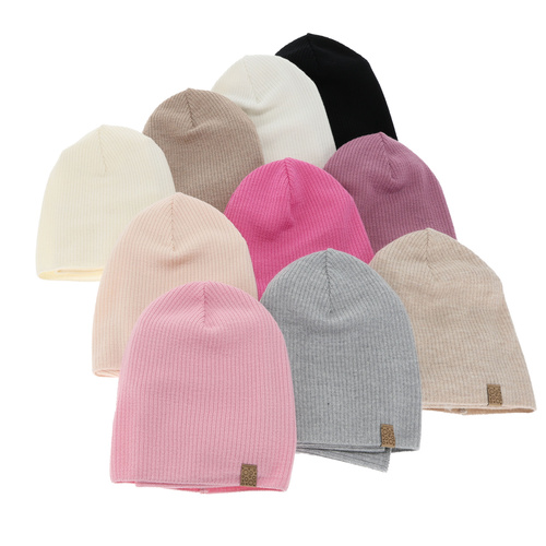 Meisjes herfst/lente set muts en buissjaal, licht beige, 100% Merino Wol, Ricona