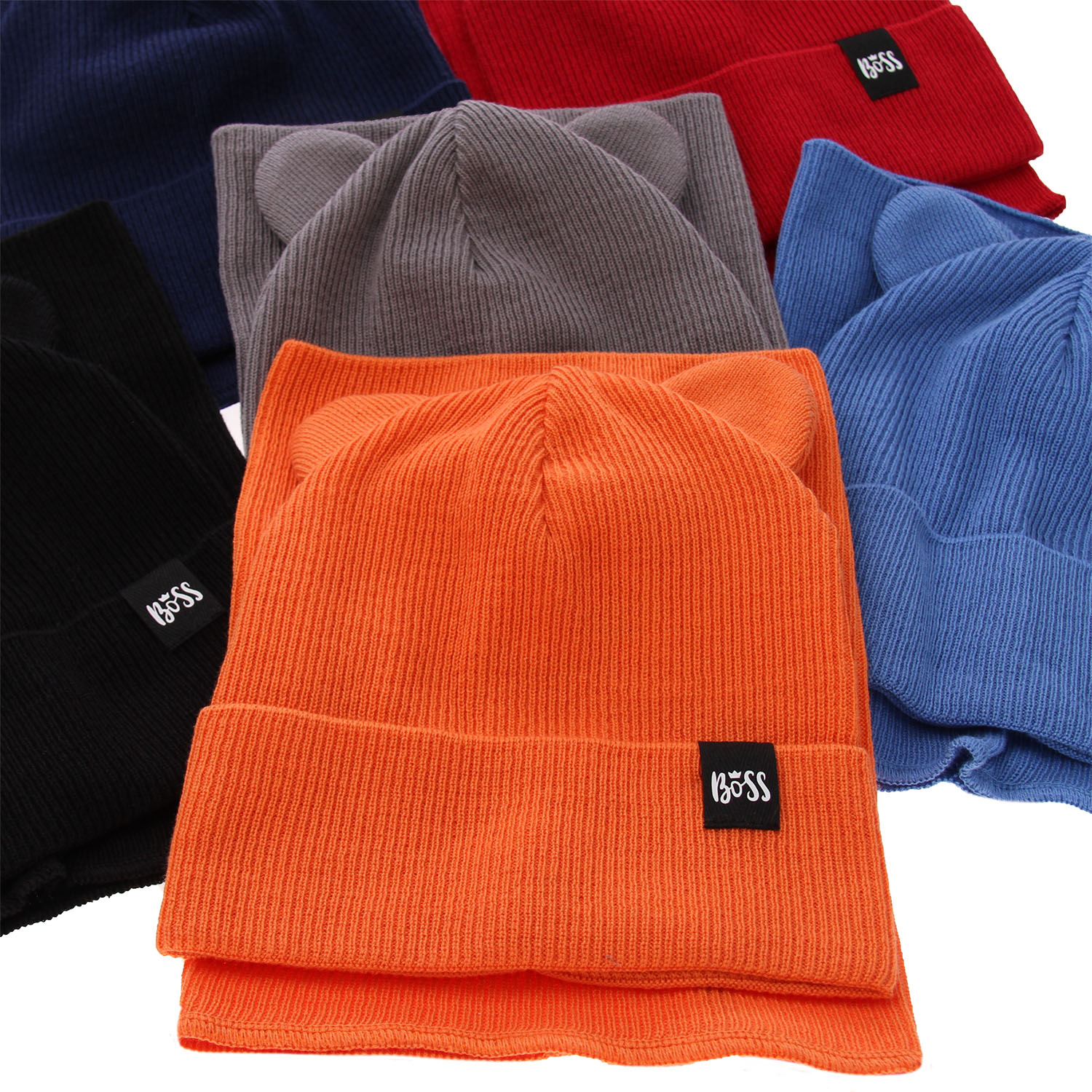 Jongens herfst/lente set muts en buissjaal, puuvillalla, blauw, Grajan