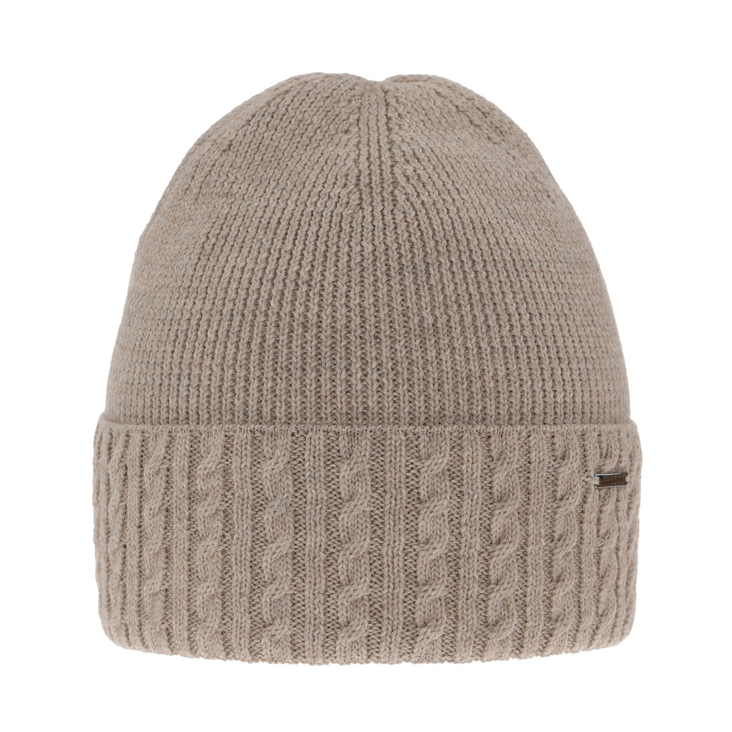 Dames wintermuts, beige, met merinowol, Febe