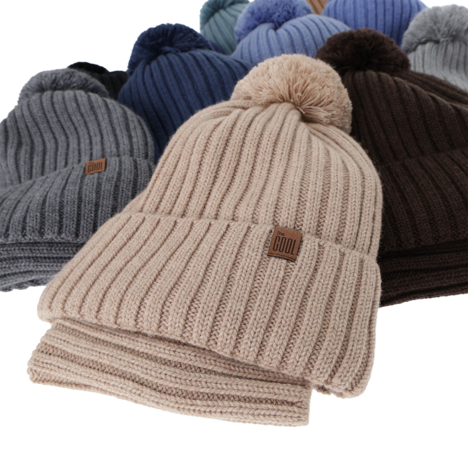 Poikien talvisetti: pipo ja putkihuivi, talvi, 100% Merinovilla, puuvillavuorilla, jasnoszary, Tolmar