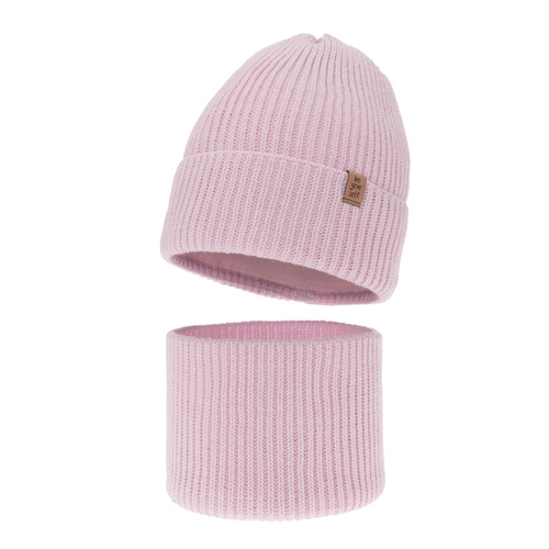 Meisjes winter set muts en buissjaal, lila, Edera