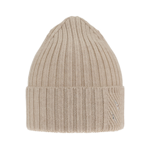 Dames wintermuts, beige, 100% Merino Wol, Ariga
