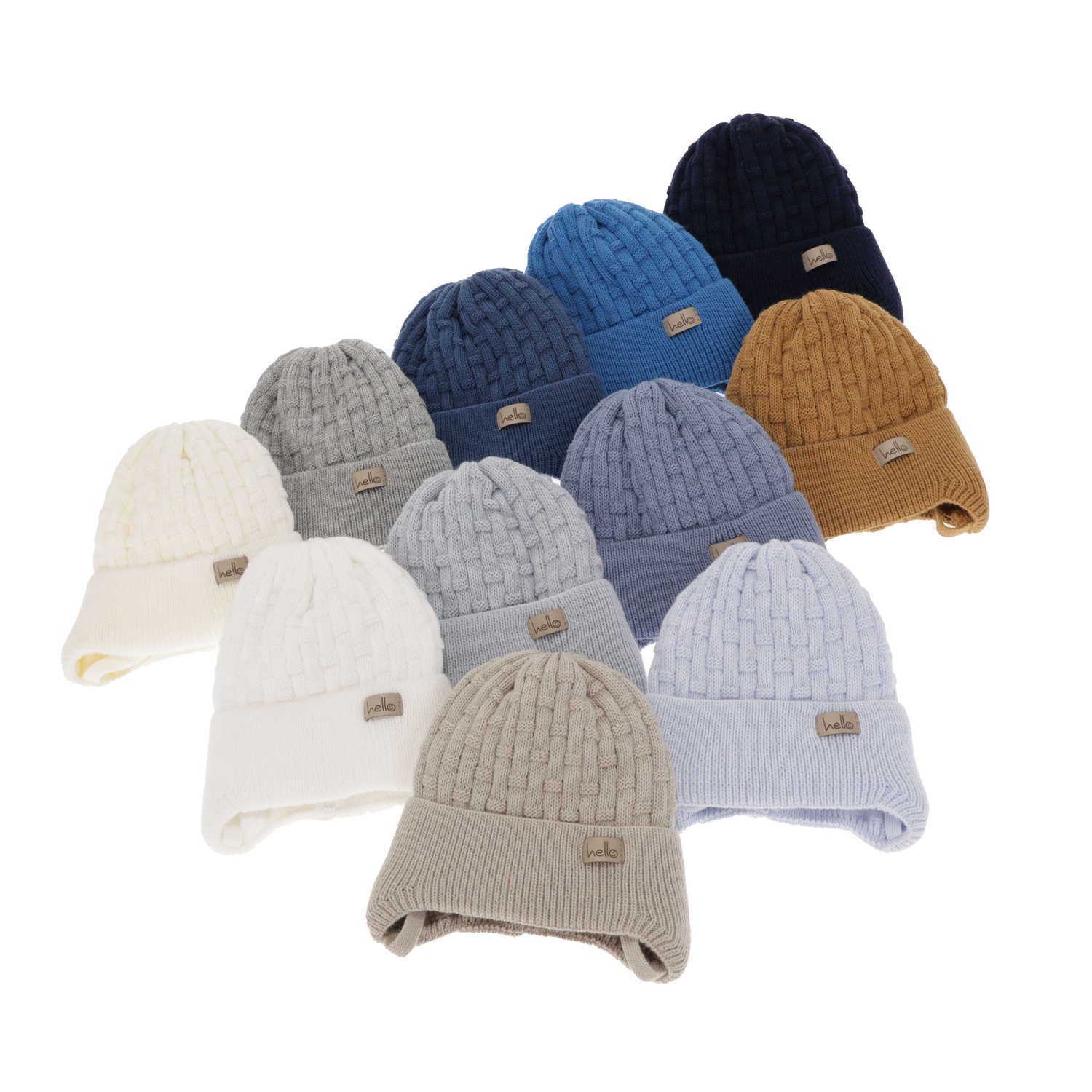 Jongens herfst/lente muts, camel, met bindkoorden, Farad