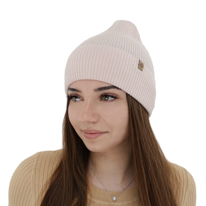 Naisten syys/kevät pipo, vaaleanpunainen, merinovilla kashmirinaa, Alineta