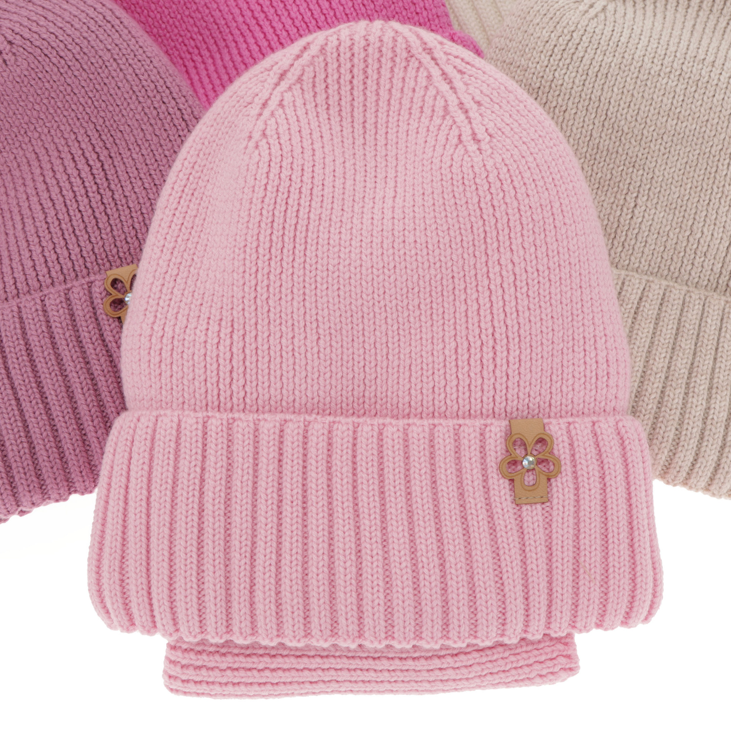 Meisjes winter set muts en buissjaal, kremi, 100% Merino Wol, Nelita