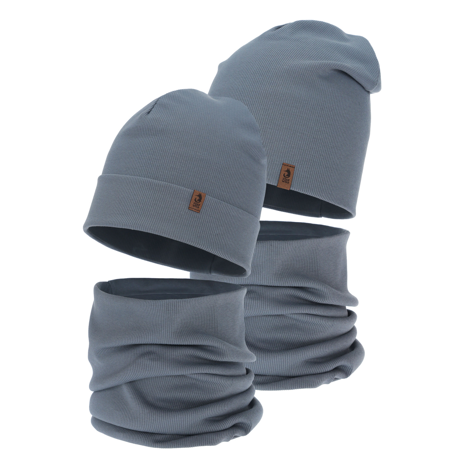 Poikien syys/kevät setti: pipo ja putkihuivi, tumman harmaa, Amalfi