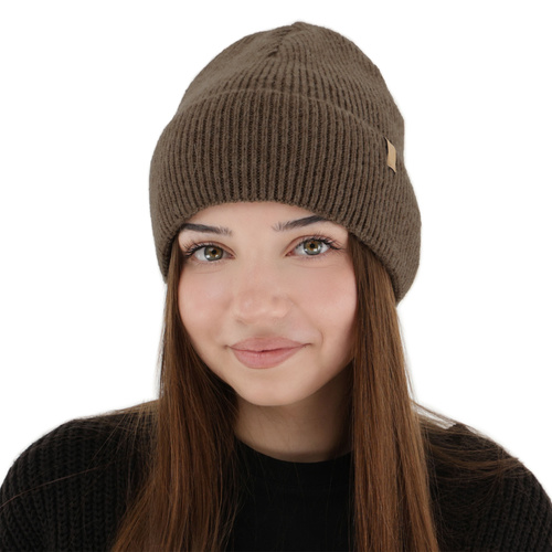 Naisten talvipipo, ruskea, merinovillalla, Tahoe