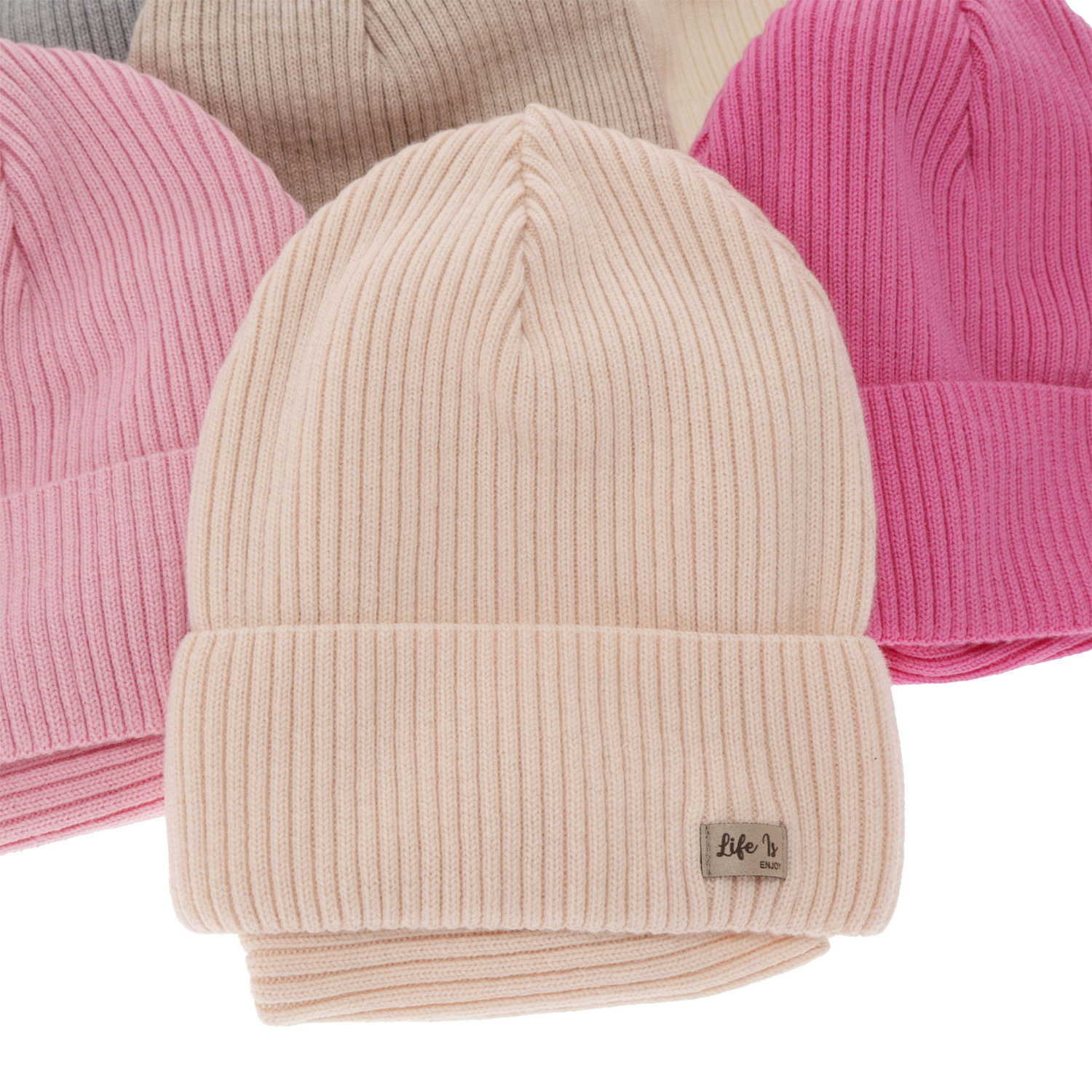 Meisjes herfst/lente set muts en buissjaal, wit, 100% Merino Wol, Itra