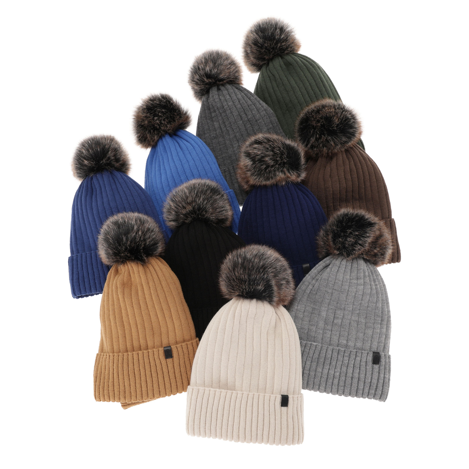 Jongens winter set, camel, met garen pompon, Relax