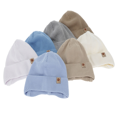 Poikien syys/kevät pipo, beige, nauhoilla, 100% puuvilla, Elmar