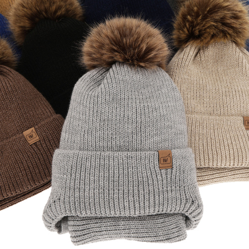 Jongens winter set, groen, met garen pompon, Zico