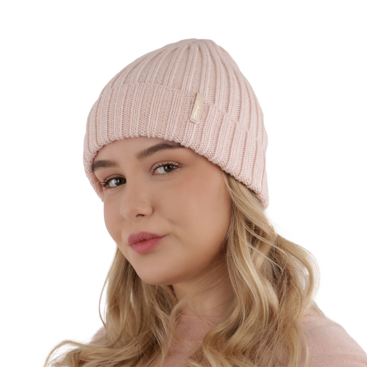 Dames wintermuts, roze, met merinowol, Missi