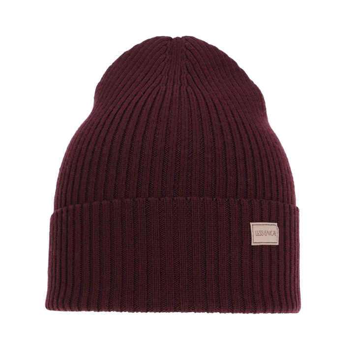 Naisten talvi/kevät pipo, burgundy, 100% Merinovilla, Sophie