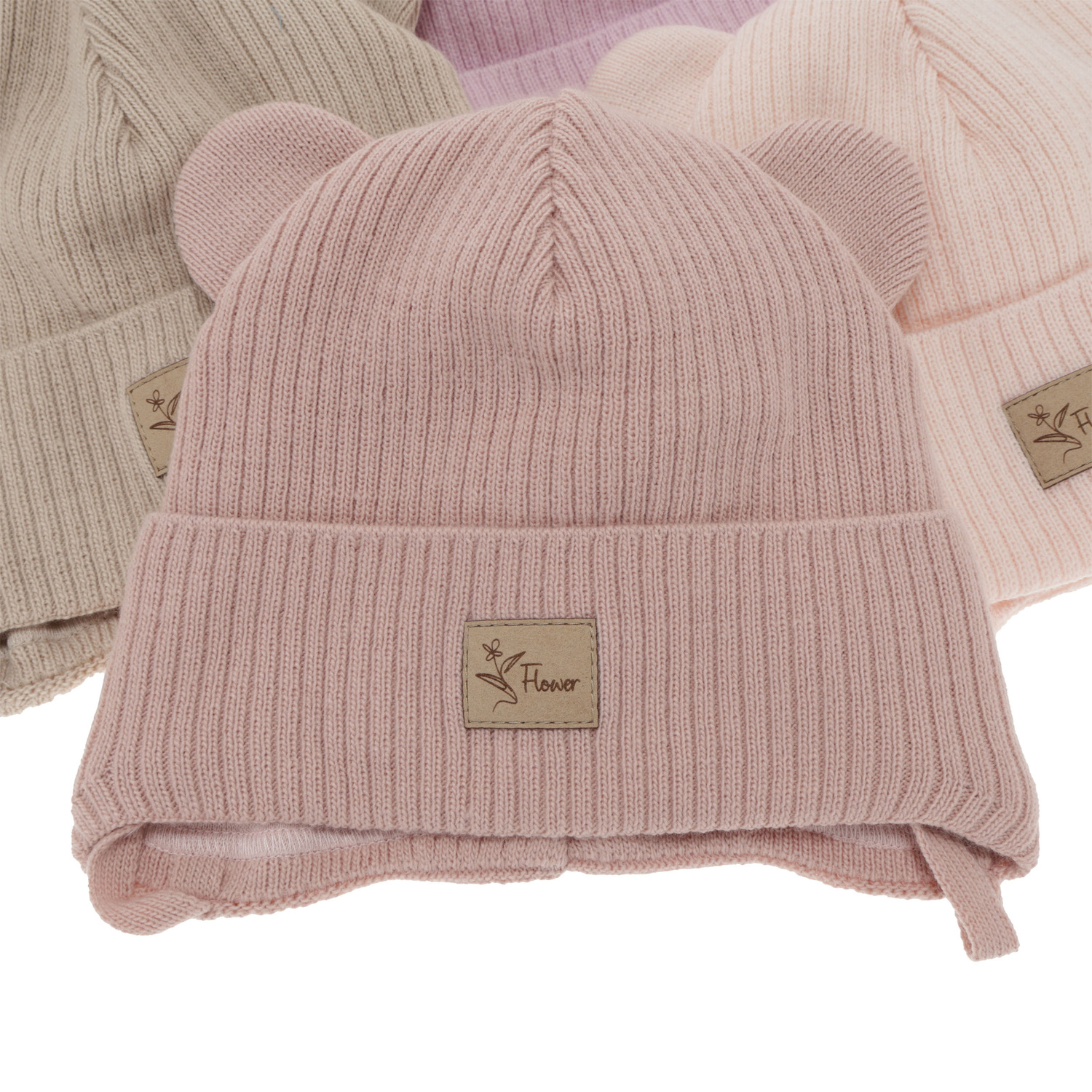 Tyttöjen syys/kevät pipo, beige, nauhoilla, Djona