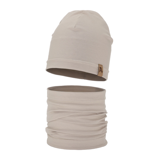Jongens herfst/lente set muts en buissjaal, beige, Griffin
