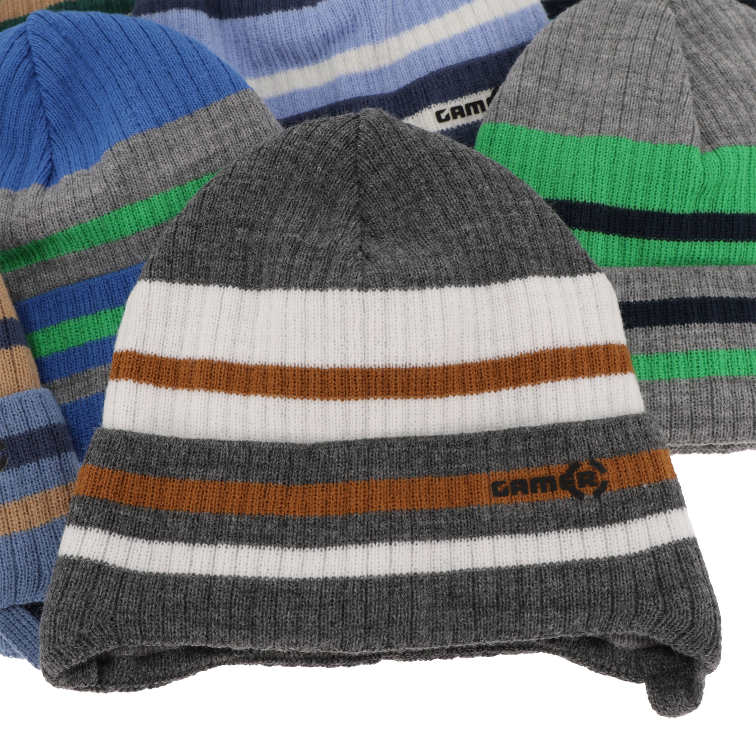 Jongens herfst/lente muts, blauw, met bindkoorden, Oleander