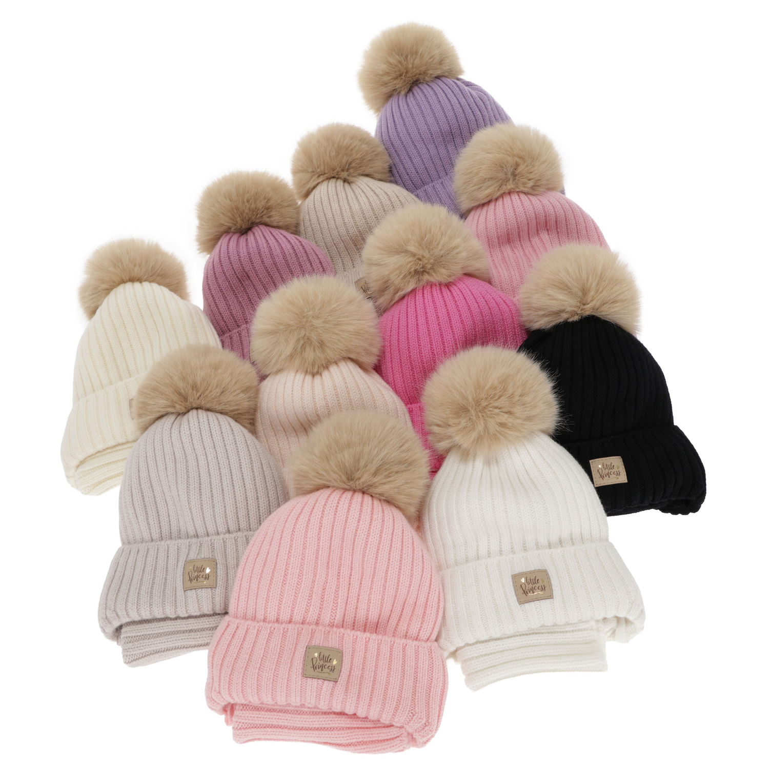 Tyttöjen talvisetti (pipo ja putkihuivi), vaaleanpunainen, 100% merinovilla, nauhoilla, puuvillavuorilla, Malesia