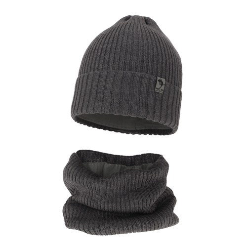 Jongens winter set, grijs, met merinowol, gevoerd met fleece, Gecko