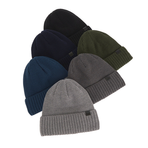 Heren wintermuts, blauw, met merinowol, Sewer