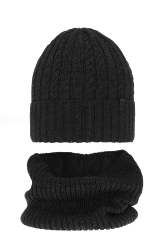 Jongens winter set, donkergrijs, met merinowol, gevoerd met fleece, Kairo