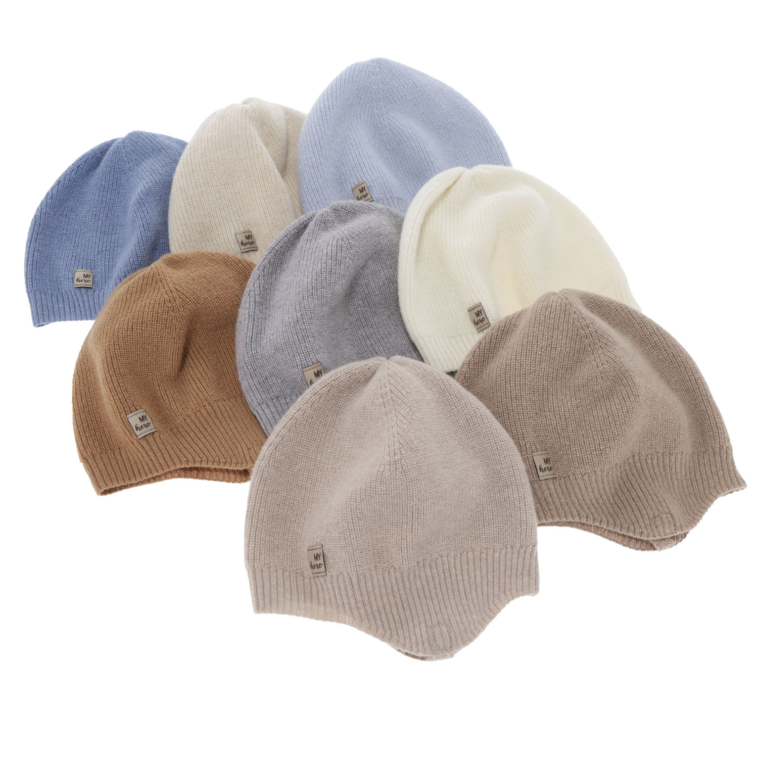 Poikien syys/kevät pipo, beige, merinovillalla ja kashmirsilla, nauhoilla, Tono