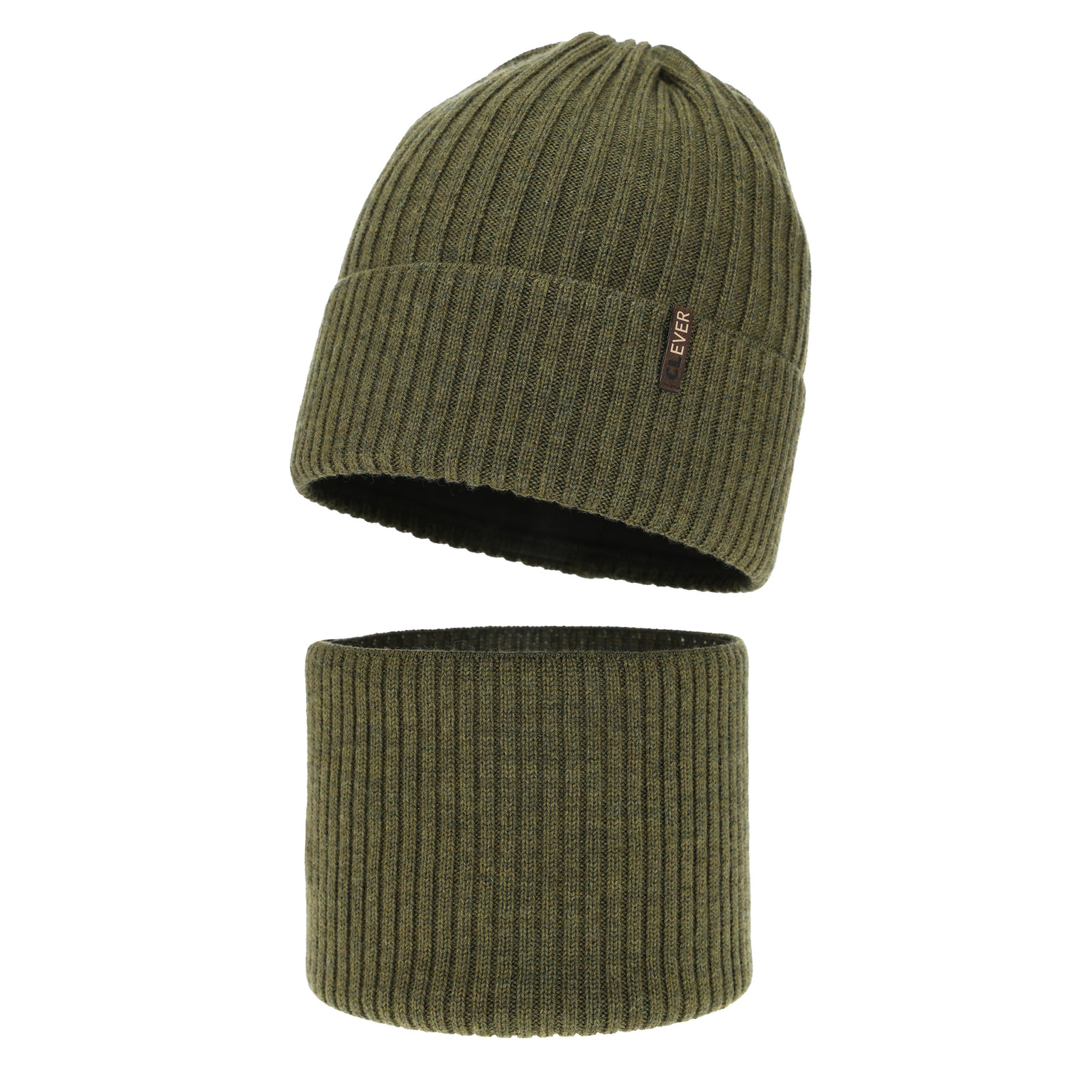 Jongens winter set, khaki, 100% Merino Wol, Gizmo