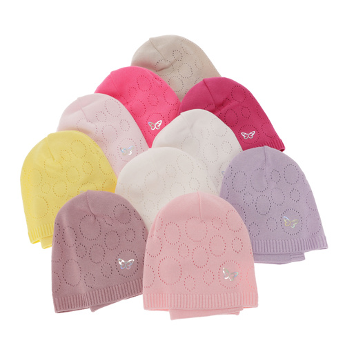 Meisjes herfst/lente set muts en buissjaal, puuvillalla, roze, Amarilla