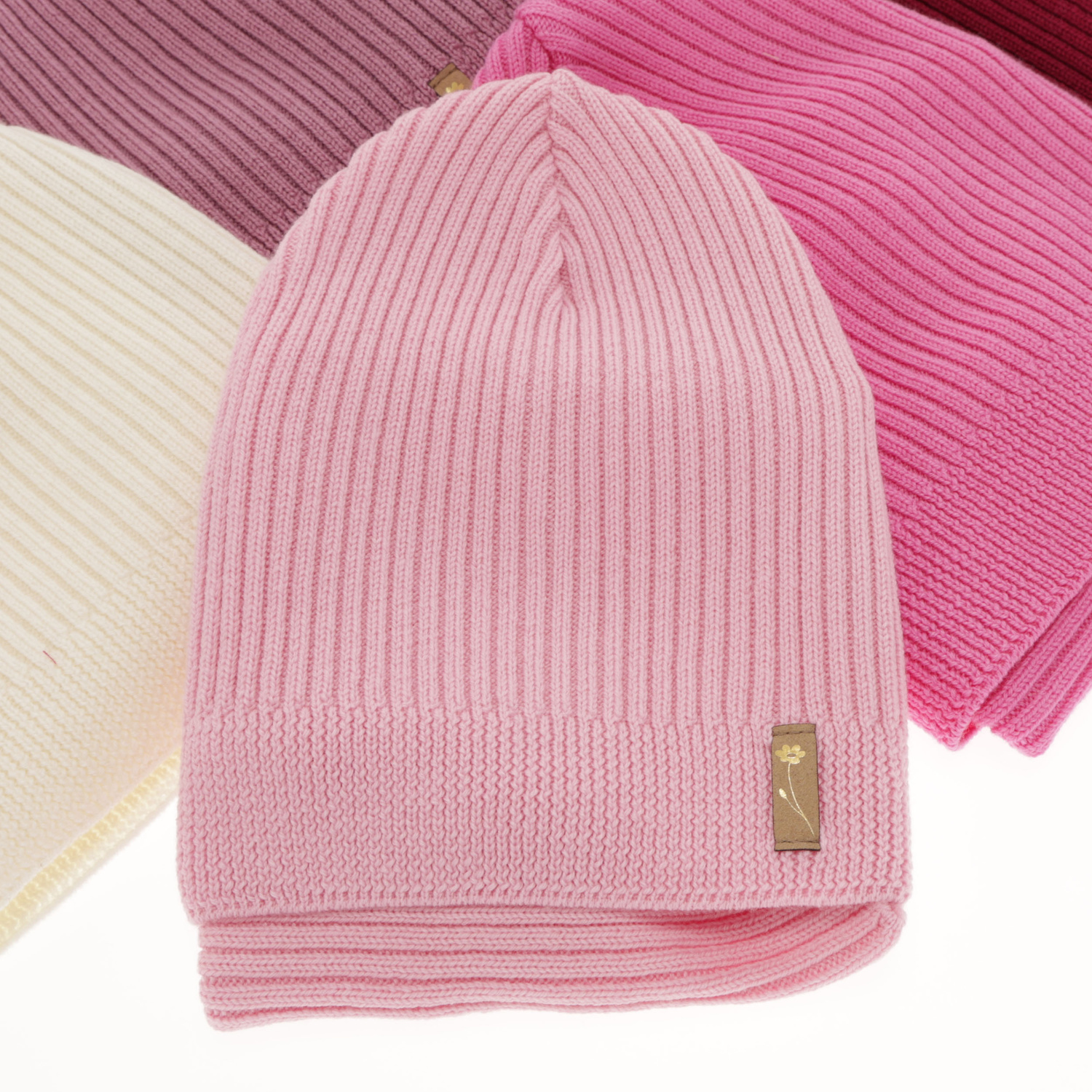 Meisjes herfst/lente set muts en buissjaal, roze, 100% Merino Wol, Chelsie