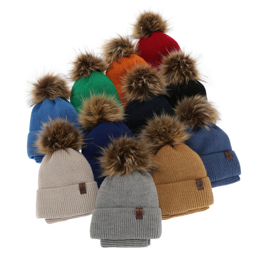 Jongens winter set, blauw, met garen pompon, Modus