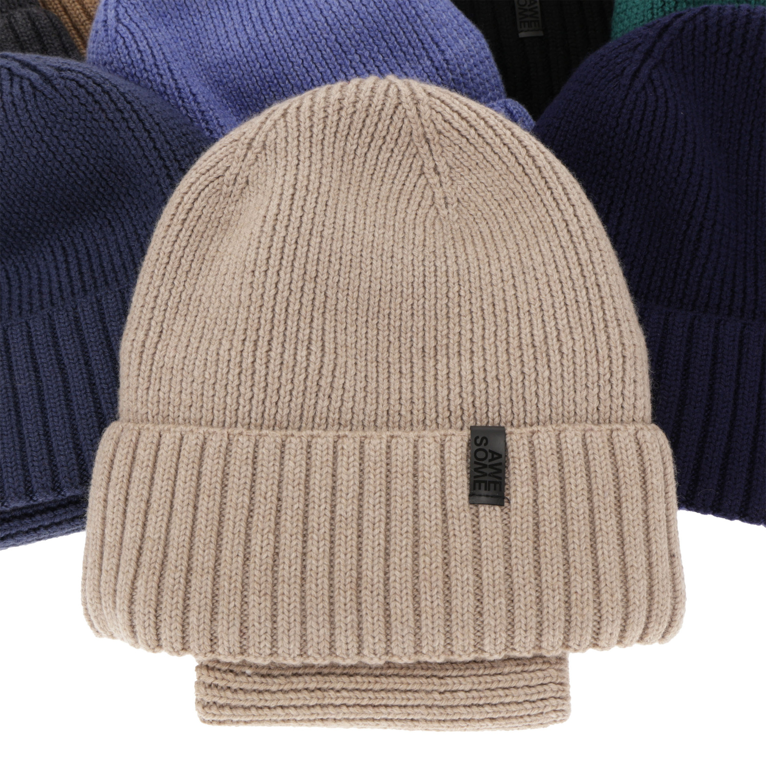 Poikien talvisetti: pipo ja putkihuivi, 100% Merinovilla, merinovillavuorilla, tummansininen Harbin