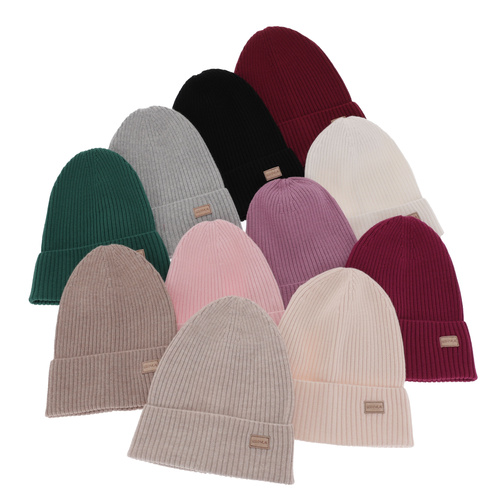 Dames wintermuts, donker beige, 100% Merino Wol, Sophie