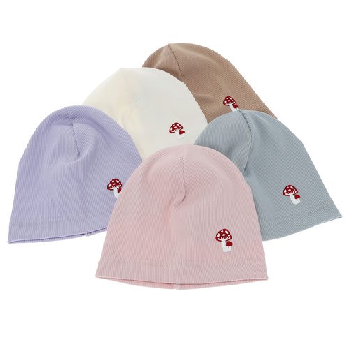 Hattu tytöille syksyllä, keväällä, kermainen, puuvillainen Balma