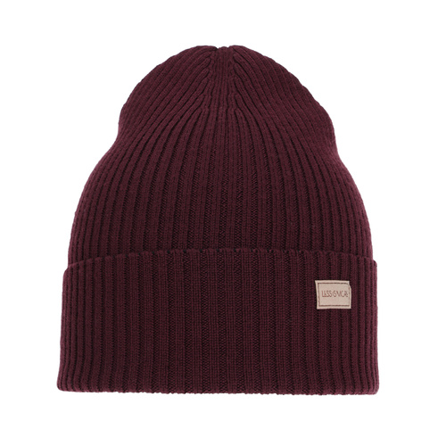 Naisten talvi/kevät pipo, burgundy, 100% Merinovilla, Sophie