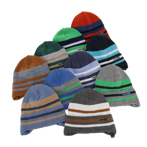 Jongens herfst/lente muts, blauw, met bindkoorden, Oleander