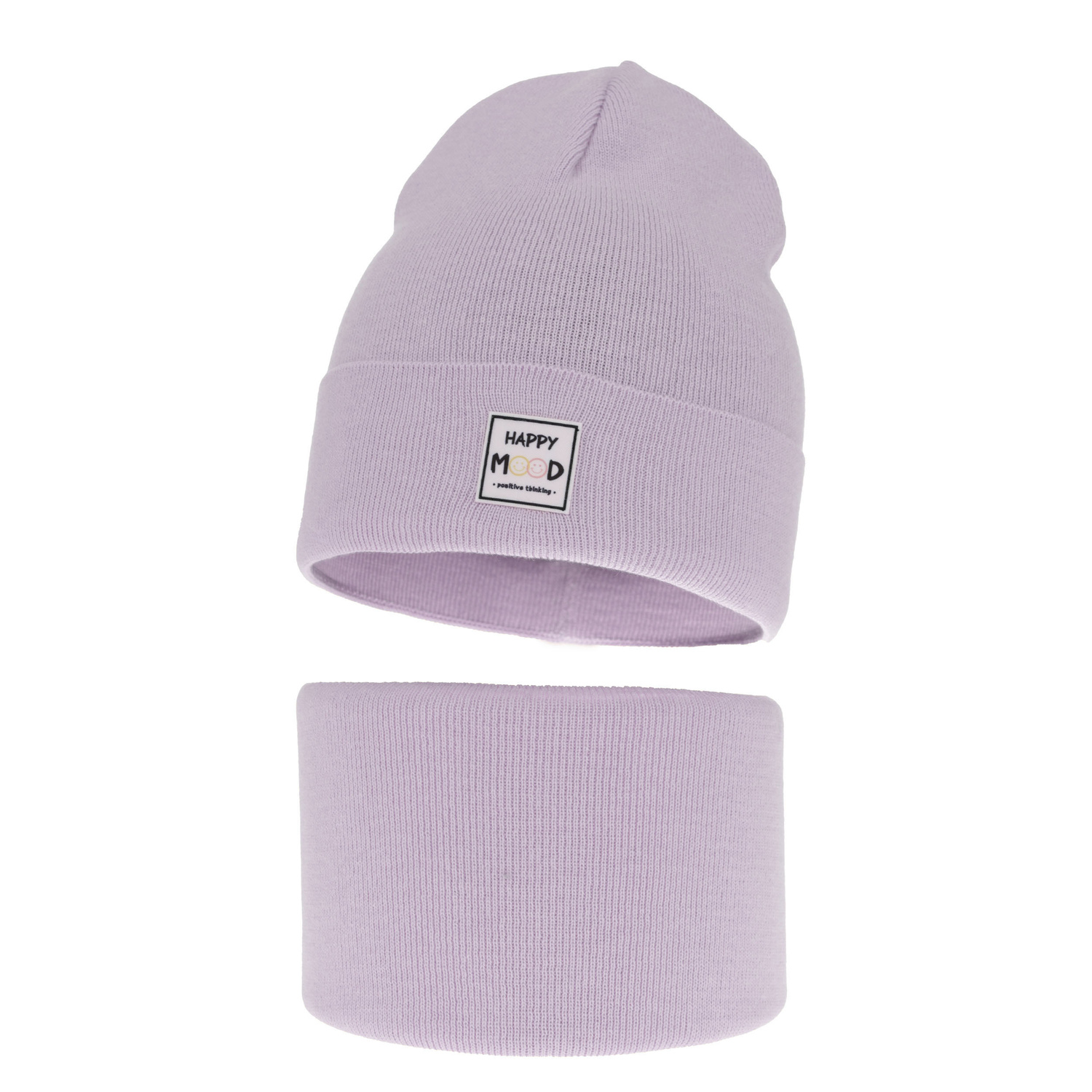 Meisjes herfst/lente set muts en buissjaal, puuvillalla, paars, Mersila